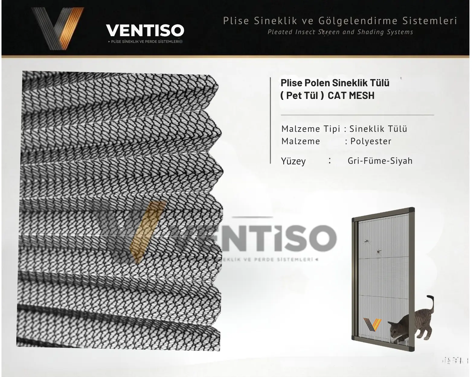 Düz kedi tülü ürün görseli